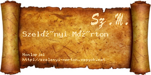 Szelényi Márton névjegykártya