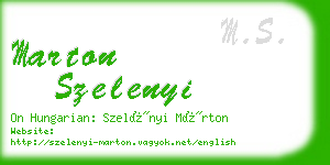 marton szelenyi business card